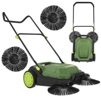   kézi seprőgép járdára, teraszra, térkőre, 3 kefével, 68 cm