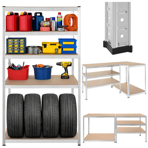 Fém tárolóállvány 5 polccal, 180x100x60cm 1000kg teherbírás