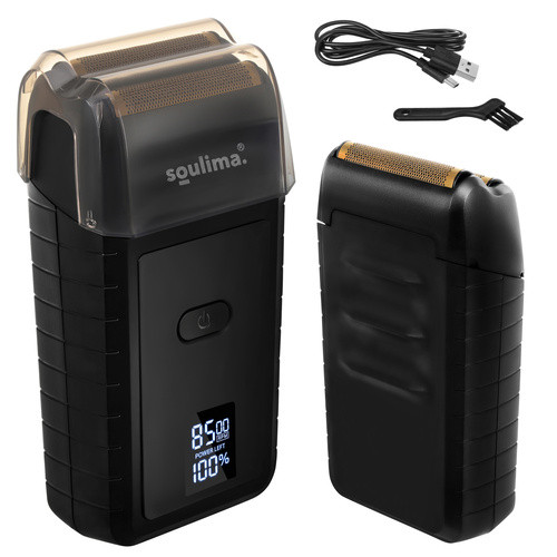 szakállborotva LED kijelzővel, USB-C töltővel, 2 szitával, 2 pengével, tokkal