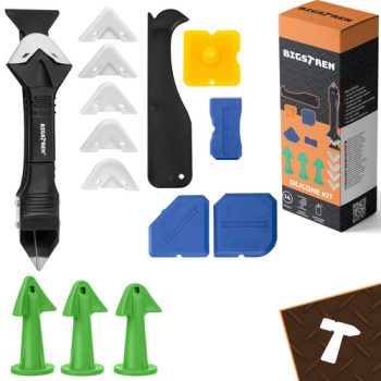   14 darabos szilikon spatulák és hegykészlet fugákhoz és tömítésekhez, simításhoz