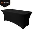 rugalmas, fekete bankett-vendéglátó asztalterítő 180x75x75 cm
